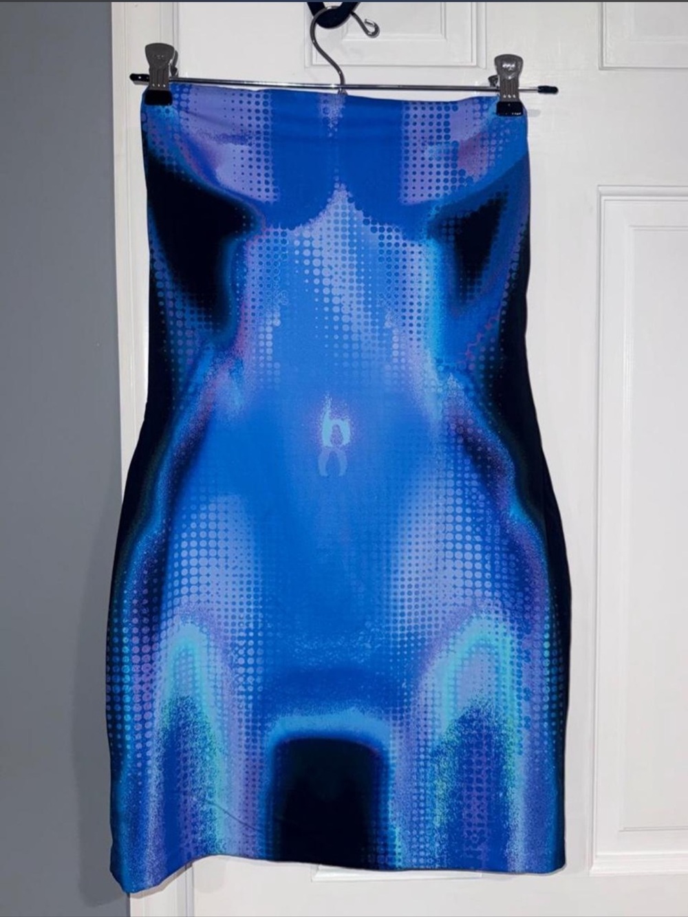 White Fox Boutique Life On Mars Strapless Mini Dress in the "Milky Way" colorway